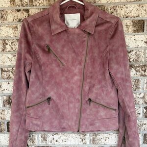 Anthropologie Mauve Leather Jacket